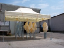 Abgebildet : Express-Profi Pavillon - Faltzelt 2,70 x 4,0m , Stahl verzinkt Gewicht 51kg , Farbe Natur (Beige) - geffnet/geschlossen